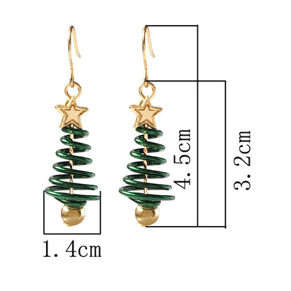 Festive Christmas Tree Star Earrings – Holiday Cheer for Your Ears!