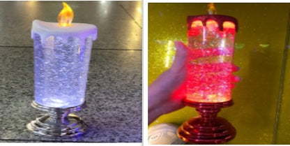 Enchanting Color-Changing LED Glitter Candle – Rechargeable & Waterproof Home Decor