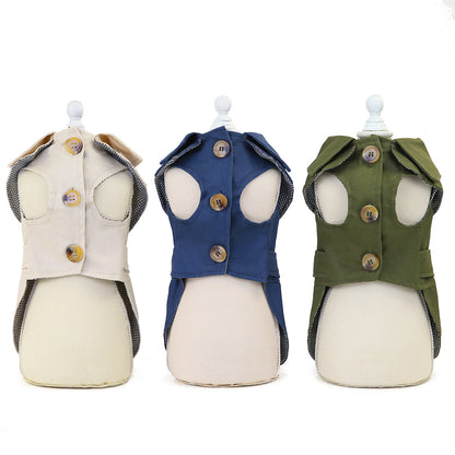 Classic Button-Up Dog Vest – Sophisticated Pet Jacket for a Stylish Look!