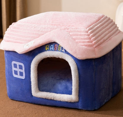 Cozy Cottage Pet House – Warm, Foldable, and Adorable for Dogs & Cats!