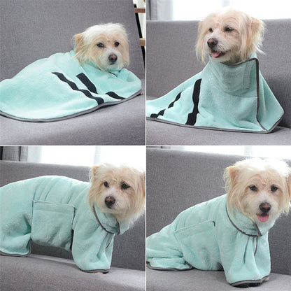 Quick-Dry Pet Bathrobe – Ultra-Absorbent Microfiber Towel for Dogs and Cats!