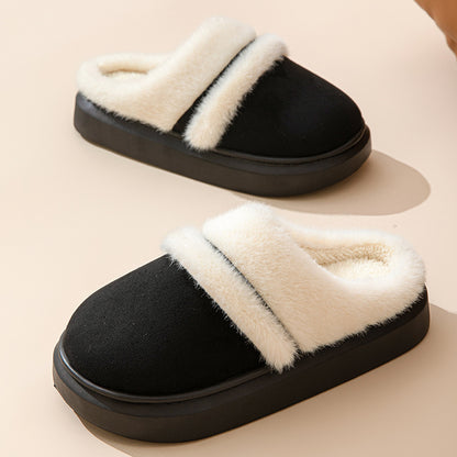 Warm Cotton House Slippers – Plush, Non-Slip Winter Comfort for Women