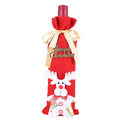 Festive Christmas Wine Bottle Covers – Adorable Holiday Bottle Bags for Perfect Gift Wrapping