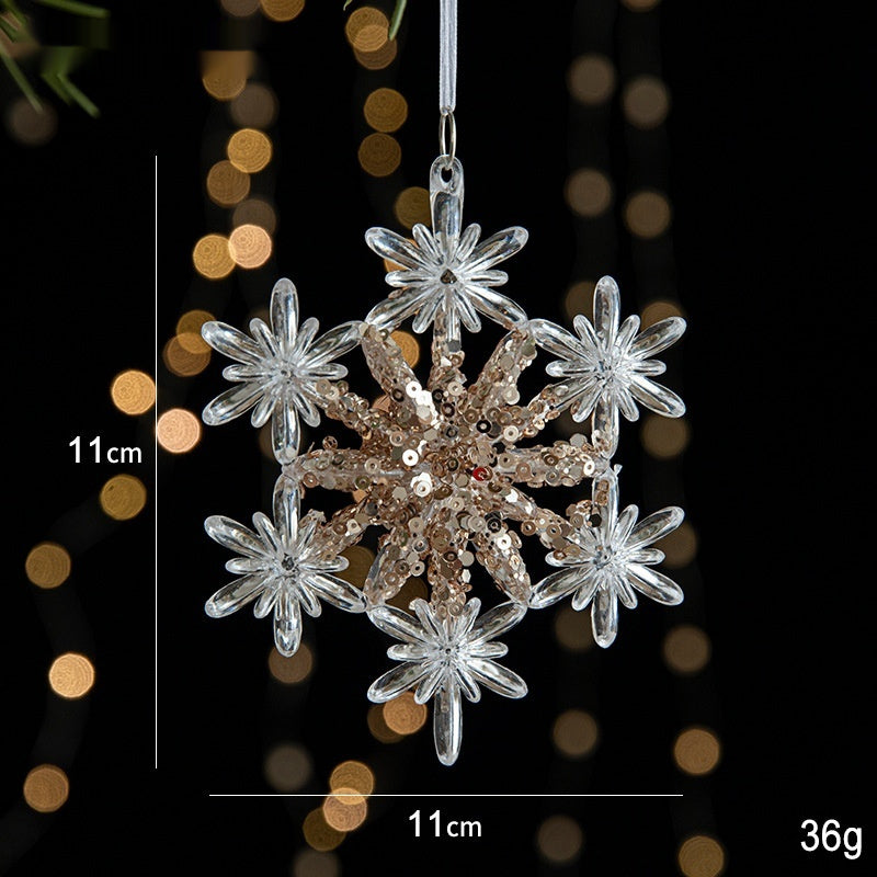 Sparkling Sequin Acrylic Christmas Ornaments – Set of Elegant Transparent Pendants