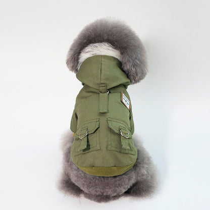 Stylish Winter Dog Parka with Faux Fur Hood – Warm & Trendy Dog Coat!