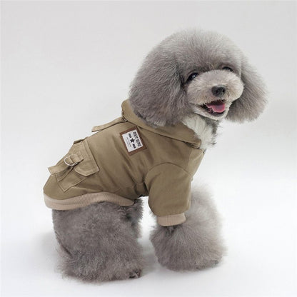 Stylish Winter Dog Parka with Faux Fur Hood – Warm & Trendy Dog Coat!