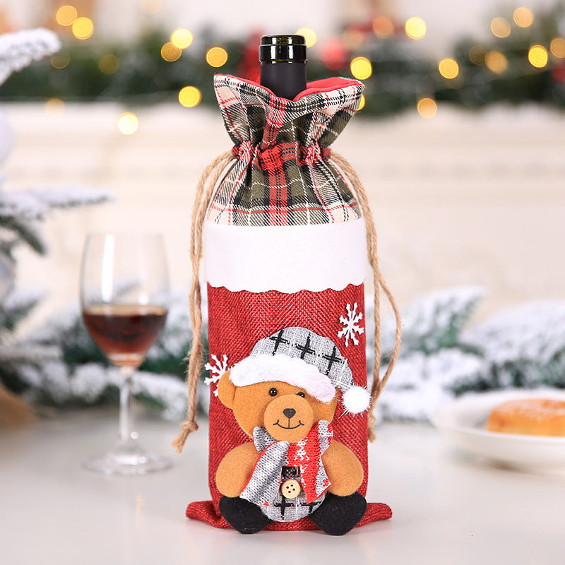 Festive Christmas Wine Bottle Covers – Adorable Holiday Bottle Bags for Perfect Gift Wrapping