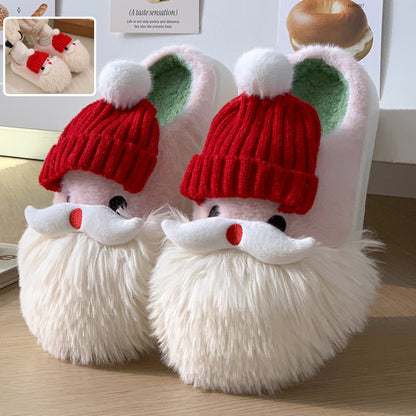 Cute Santa Claus Plush Slippers – Warm & Festive Indoor Slippers for Winter