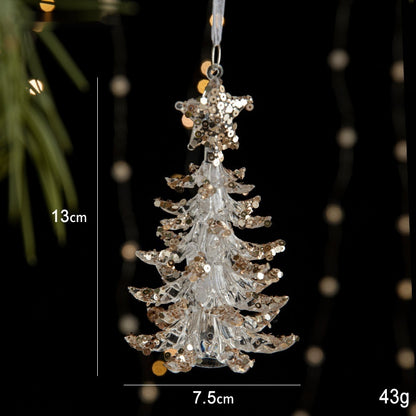 Sparkling Sequin Acrylic Christmas Ornaments – Set of Elegant Transparent Pendants