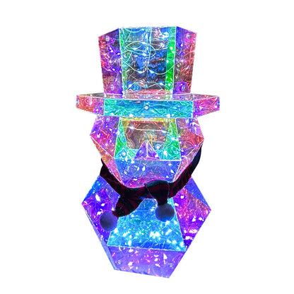 Prismatic LED Christmas Snowman Night Light – Colorful Holiday Tabletop Decor