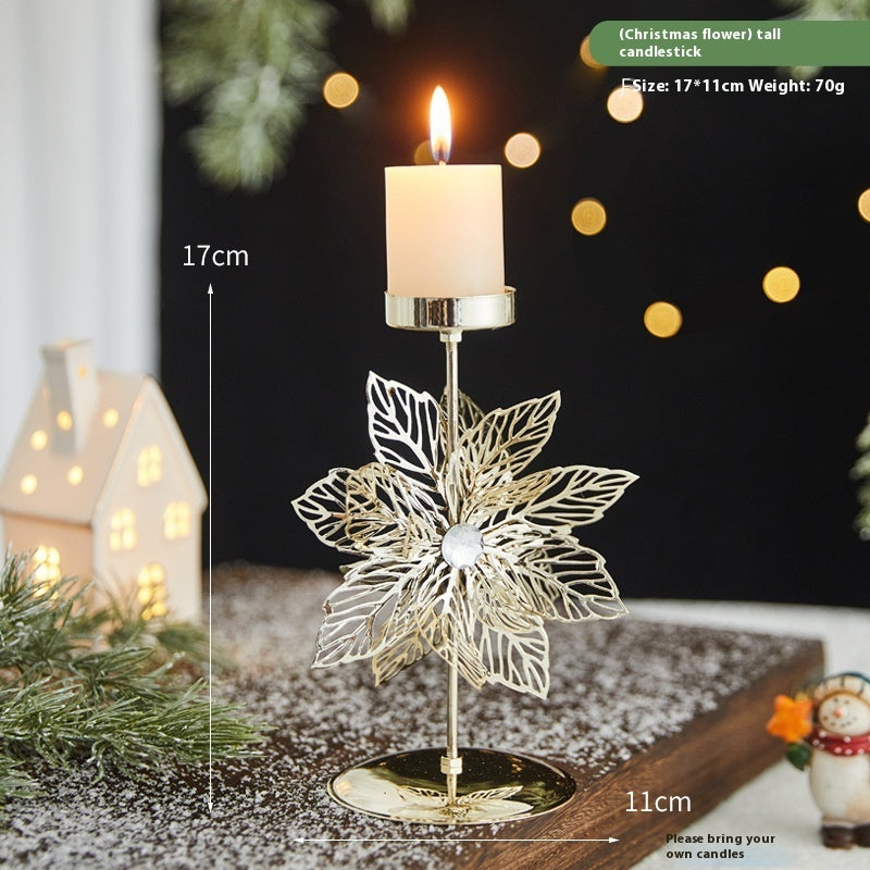 Elegant Christmas Star Wrought Iron Candlestick Holder – Festive Charm for Cozy Moments