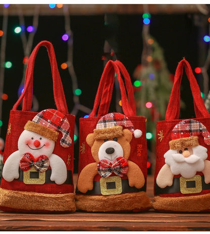 Festive Christmas Character Gift Tote Bags – Perfect for Holiday Treats & Decor!