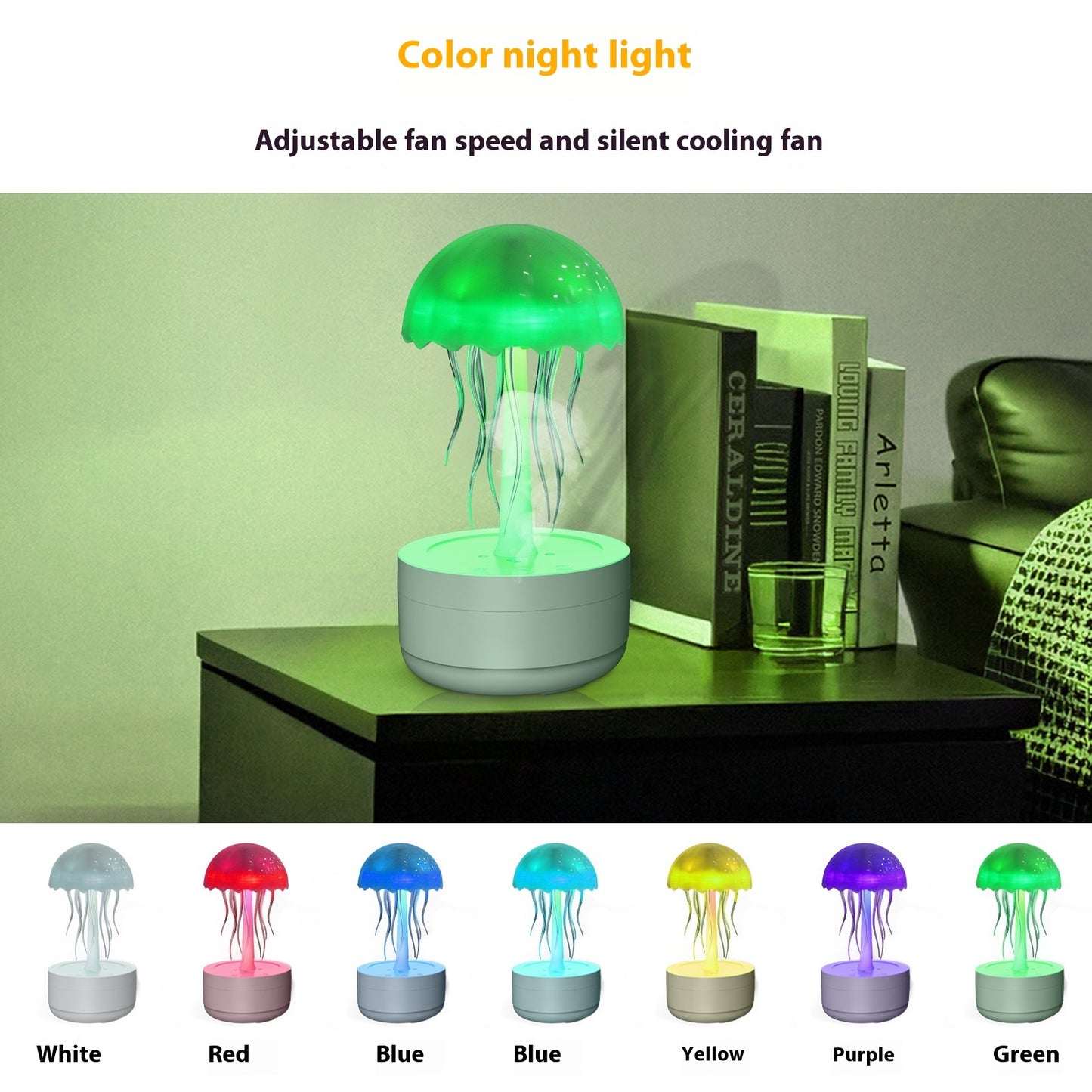 Jellyfish Humidifier & Essential Oil Diffuser – Colorful Night Light & Heavy Fog for Home or Office