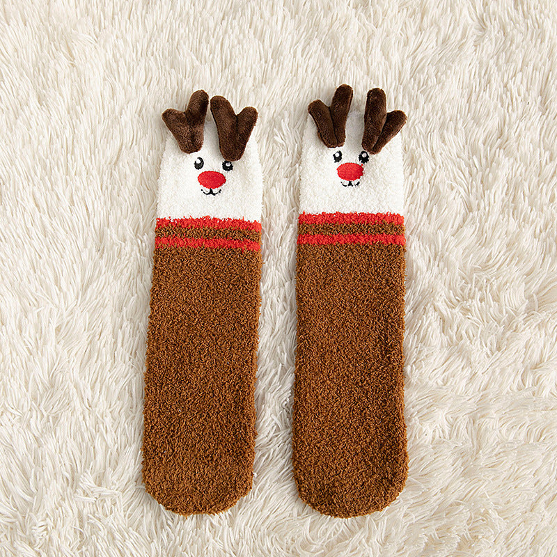 Adorable Christmas Fleece Socks for Kids – Cozy Santa, Snowman & Reindeer Designs!