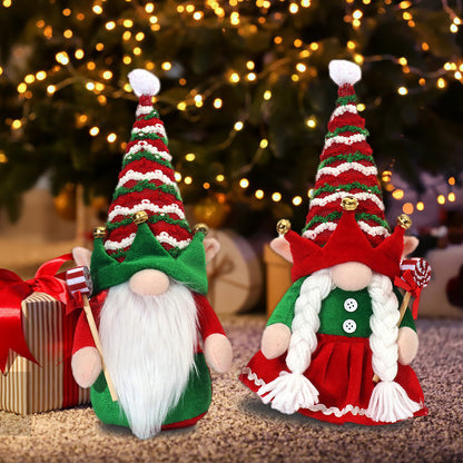 Enchanting Couple Elf Santa Claus Doll Ornaments – Christmas Décor Delight