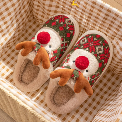 Adorable Reindeer Plush Slippers – Embrace the Magic of Christmas Comfort!