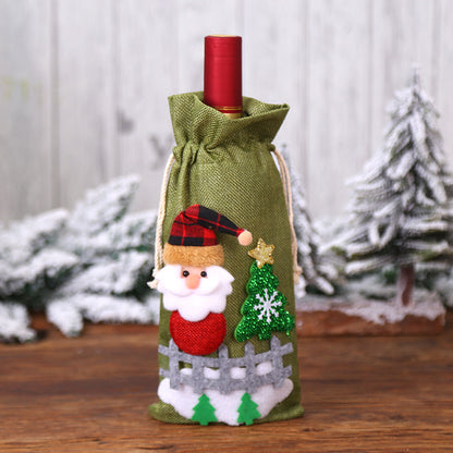 Festive Christmas Wine Bottle Covers – Adorable Holiday Bottle Bags for Perfect Gift Wrapping