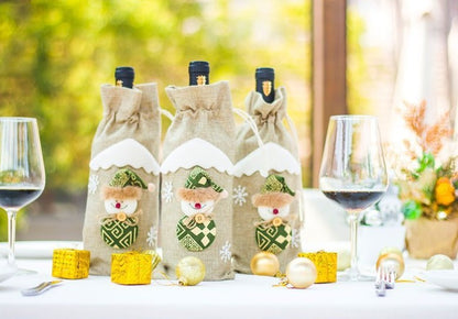 Festive Christmas Wine Bottle Covers – Adorable Holiday Bottle Bags for Perfect Gift Wrapping