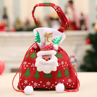 Santa Claus Christmas Drawstring Gift Bags – Festive Holiday Treat Sacks