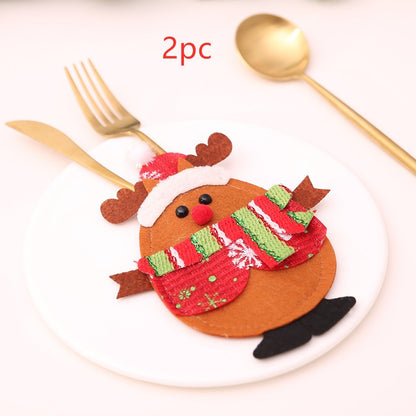 Festive Christmas Cutlery Holder Set – Add a Touch of Holiday Magic to Your Table!