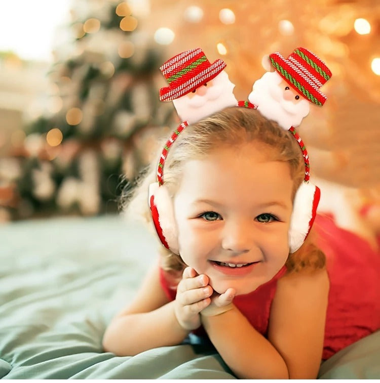 Cozy Santa Headband Earmuffs – Adorable Christmas Accessory for Adults and Kids