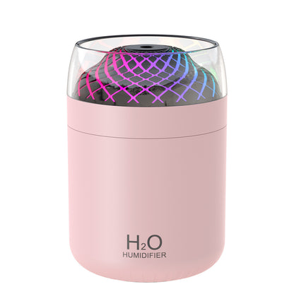 Colorful Light Spray Glass Cup Humidifier – Refresh Your Space with Mist and Mood Lighting