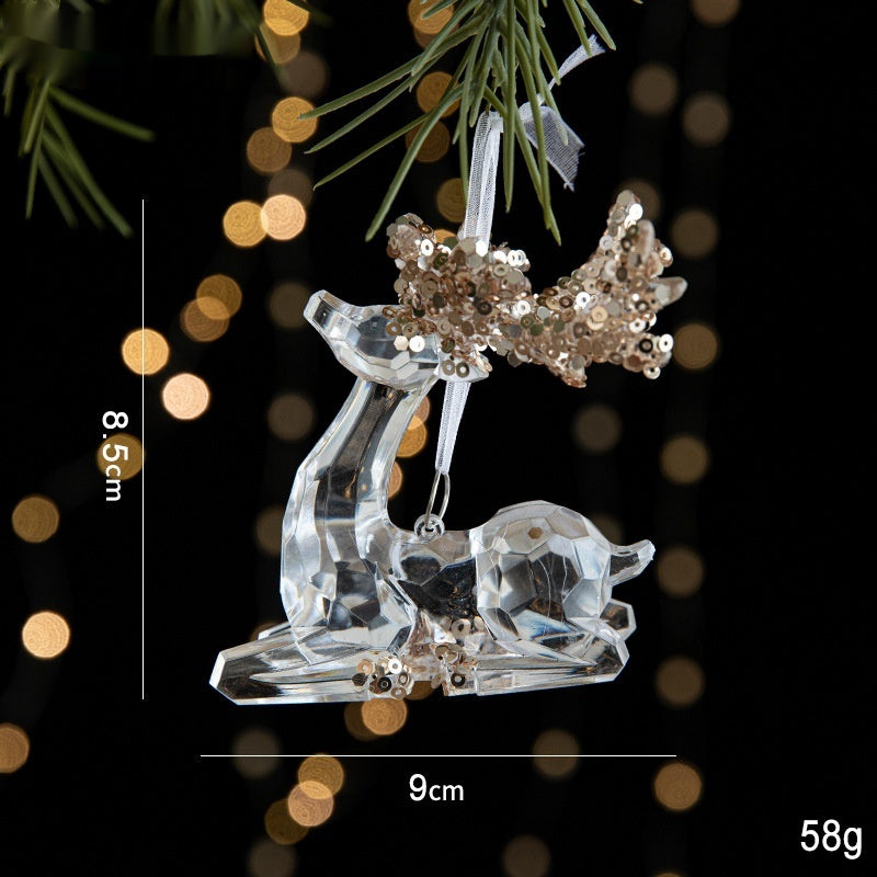 Sparkling Sequin Acrylic Christmas Ornaments – Set of Elegant Transparent Pendants