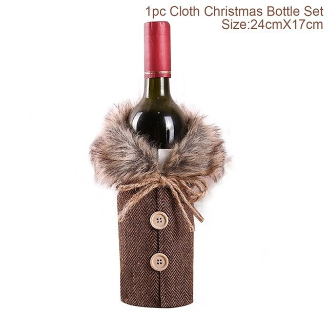 Festive Christmas Wine Bottle Covers – Adorable Holiday Bottle Bags for Perfect Gift Wrapping