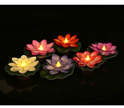 Sensor Water Floating Lotus Flower Candles – Add Serenity & Elegance to Any Space (Pack of 3)