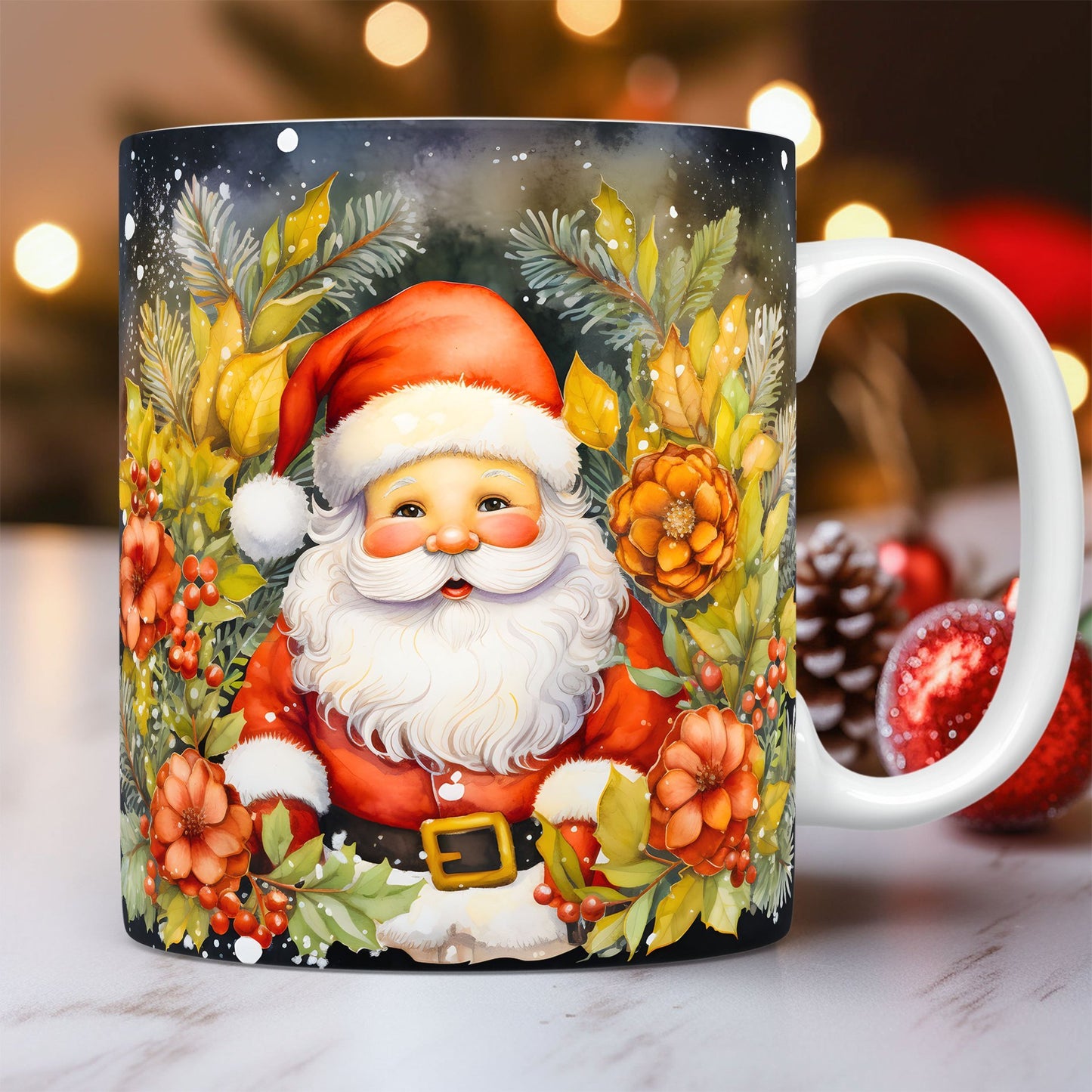 Festive 3D Christmas Ceramic Mug – Adorable Santa Design for Holiday Cheer!