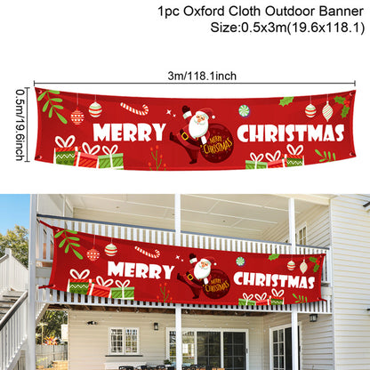 Outdoor Merry Christmas Banner - Festive Holiday Decoration Backdrop for Yard and Fence