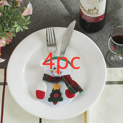 Festive Christmas Cutlery Holder Set – Add a Touch of Holiday Magic to Your Table!