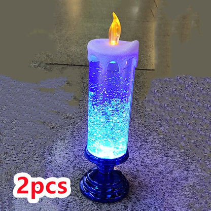 Enchanting Color-Changing LED Glitter Candle – Rechargeable & Waterproof Home Decor