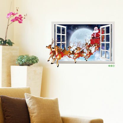 Festive Christmas Wall Stickers – Self-Adhesive Holiday Decor for Windows & Walls