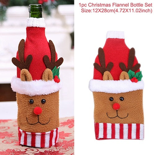 Festive Christmas Wine Bottle Covers – Adorable Holiday Bottle Bags for Perfect Gift Wrapping