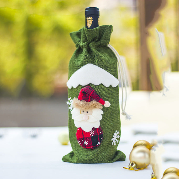 Festive Christmas Wine Bottle Covers – Adorable Holiday Bottle Bags for Perfect Gift Wrapping