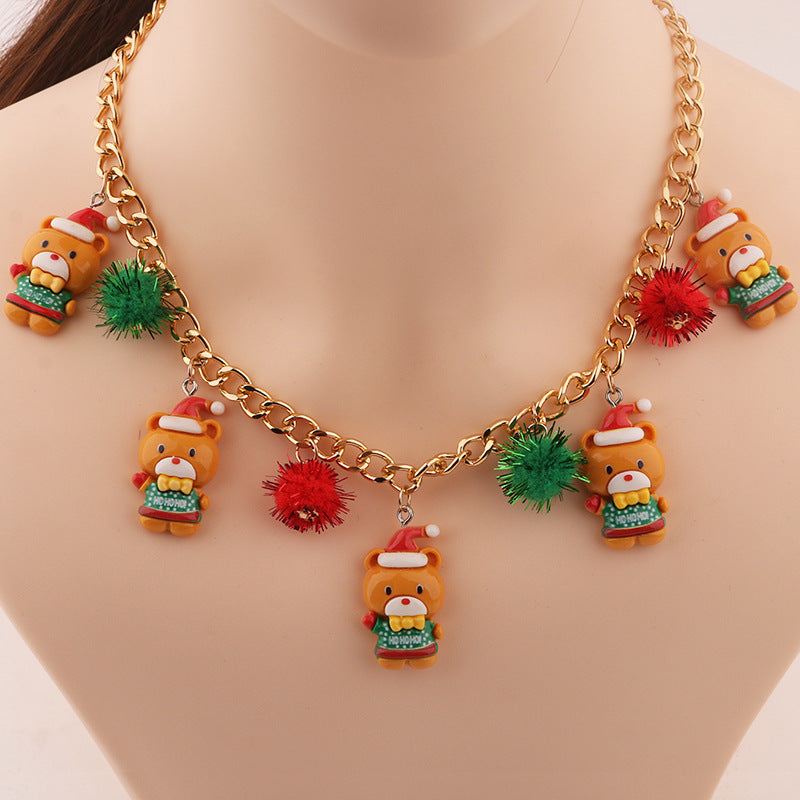 Holiday Charm Necklace – Christmas Stockings, Puddings, and Gingerbread House Pendants