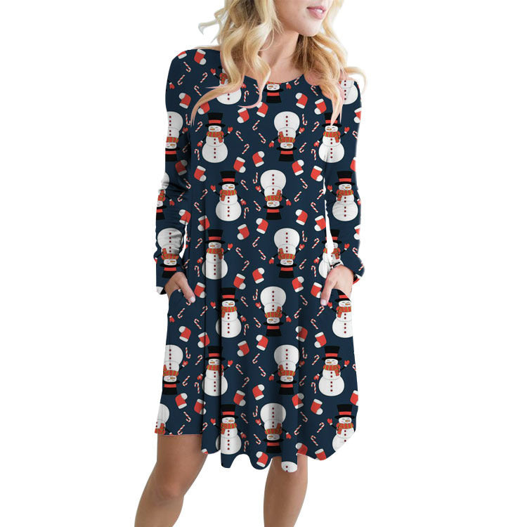 Festive Santa Swing Dress with Pockets – Holiday Fashion Made Fun