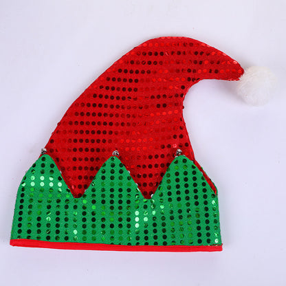 Festive Elf Sparkle Hat - Sequin Christmas Holiday Accessory