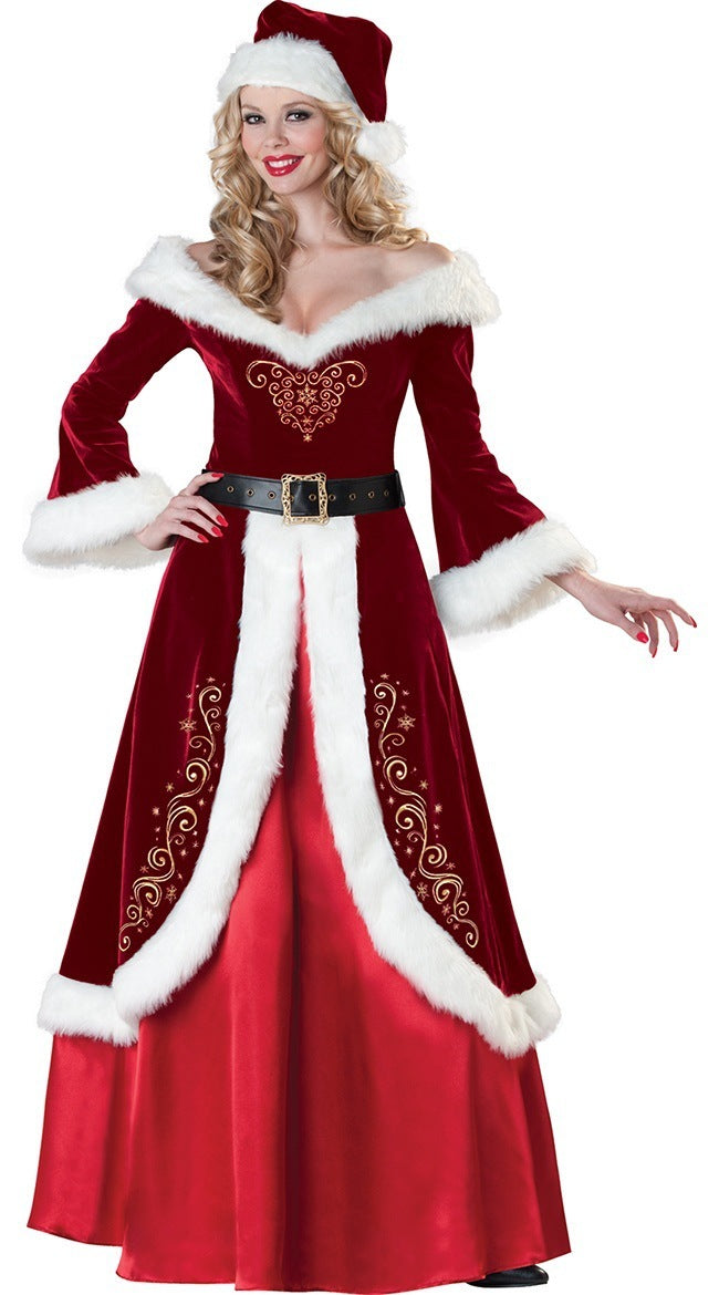 Elegant Mr. & Mrs. Claus Velvet Costume Set – Embrace the Spirit of Christmas in Style!