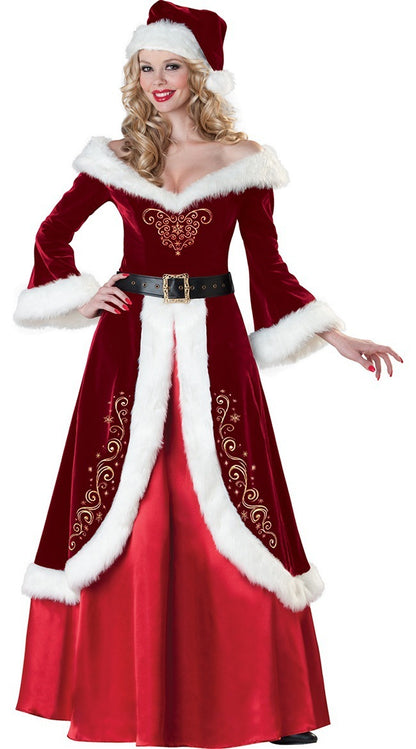 Elegant Mr. & Mrs. Claus Velvet Costume Set – Embrace the Spirit of Christmas in Style!