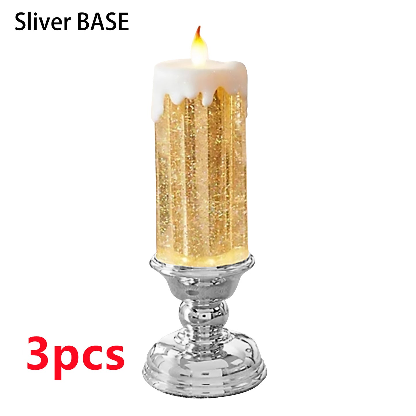 Enchanting Color-Changing LED Glitter Candle – Rechargeable & Waterproof Home Decor