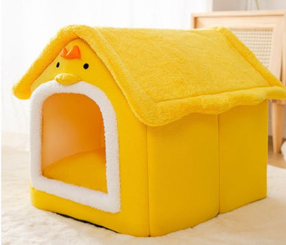 Cozy Cottage Pet House – Warm, Foldable, and Adorable for Dogs & Cats!