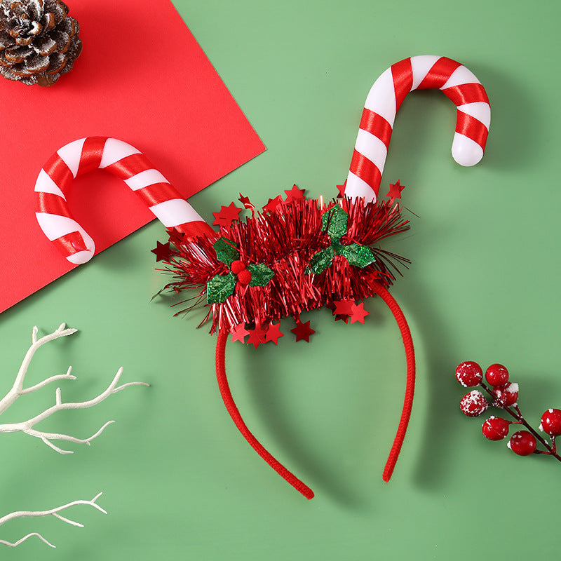 LED Christmas Hair Band | Festive Light-Up Headbands for Holiday Cheer - Reindeer, Candy Cane & Christmas Tree Styles