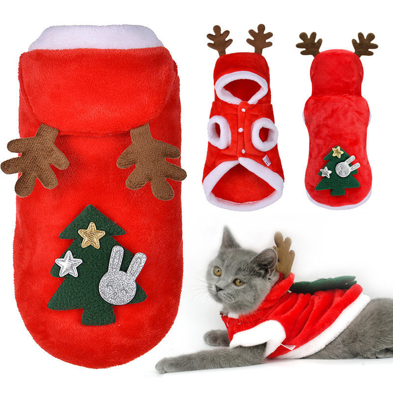 Holiday Reindeer Pet Outfit – Fluffy, Festive, and Perfect for Christmas!