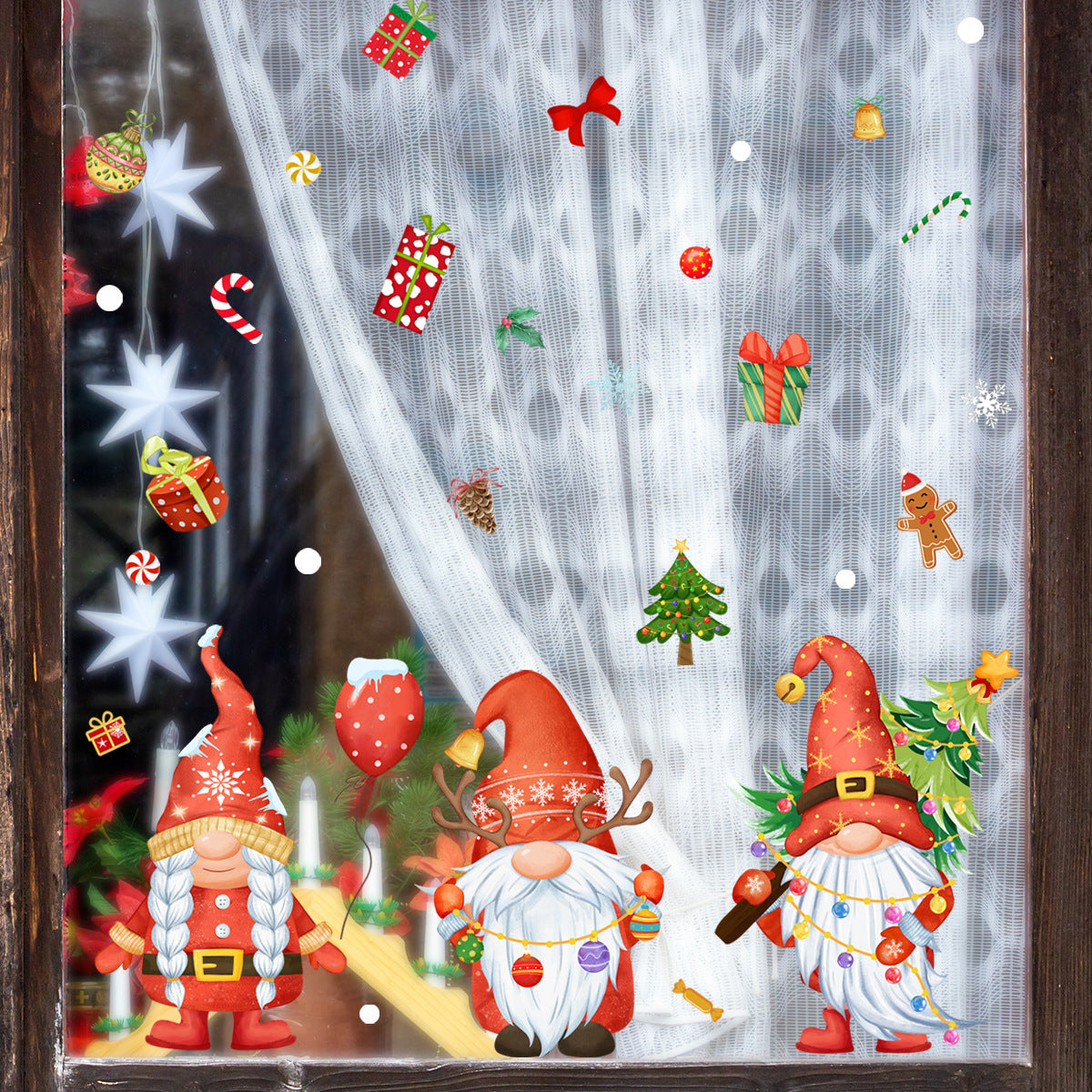 Festive Santa and Gnome Wall Stickers - Perfect for Holiday Décor!