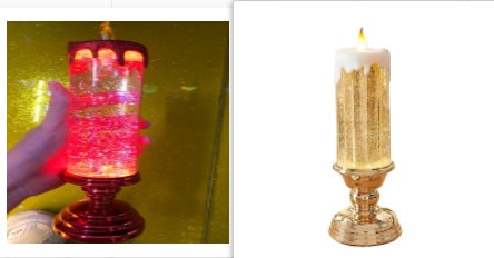 Enchanting Color-Changing LED Glitter Candle – Rechargeable & Waterproof Home Decor