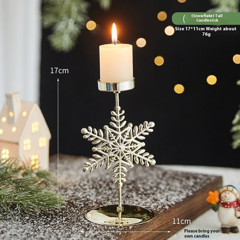 Elegant Christmas Star Wrought Iron Candlestick Holder – Festive Charm for Cozy Moments