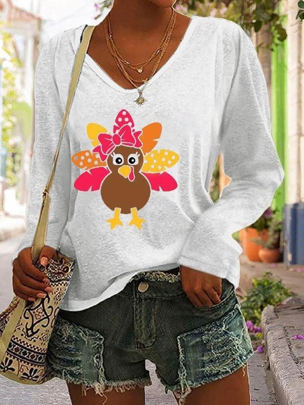 Festive Women’s V-Neck Long Sleeve T-Shirt – Christmas Edition