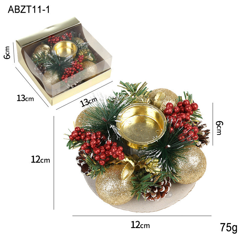 Elegant Christmas Candle Holder Wreath – Festive Pinecone & Faux Greenery Decor